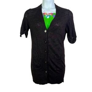 Tory Burch Women’s Black Button-Up Cardigan short sleeve size M